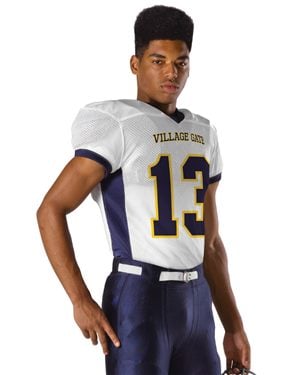B44185164 Youth Football Jersey, Navy & White - Medium