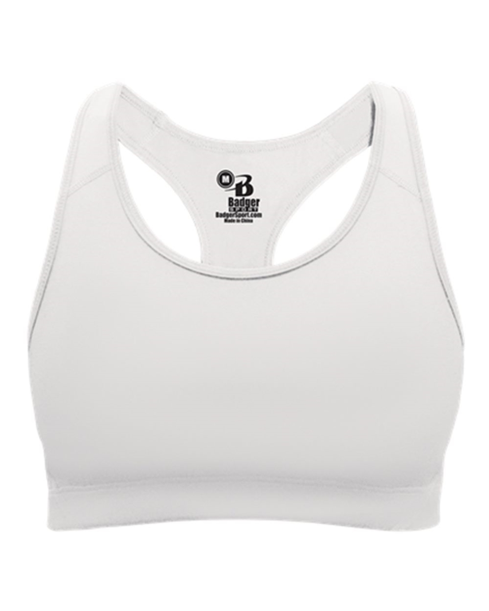 Picture of Badger B16785007 B-Sport Bra Top for Womens&#44; White - 2XL