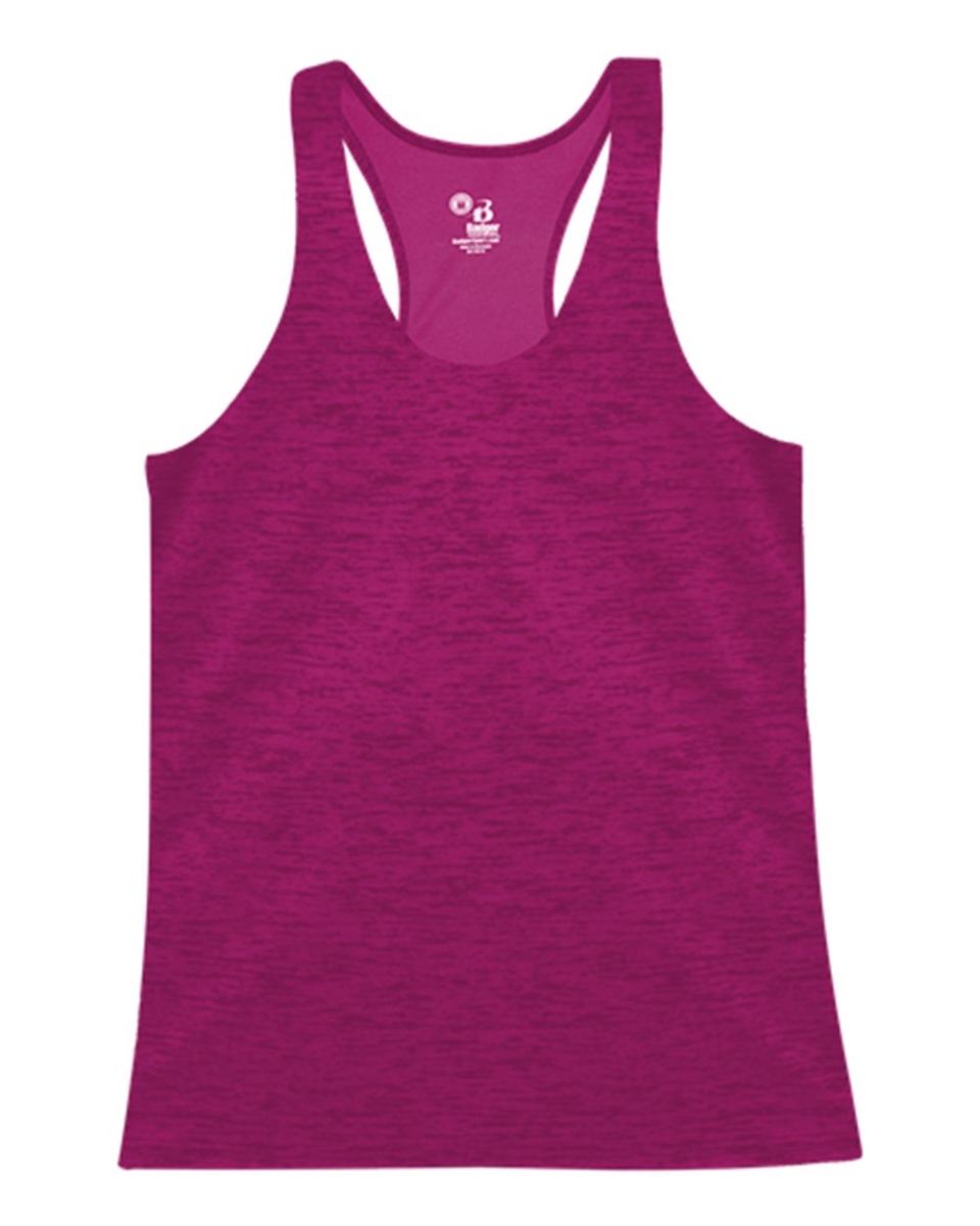 Picture of Badger B20385316 Tonal Blend Racerback Tank Top for Womens, Hot Pink Blend - Extra Large