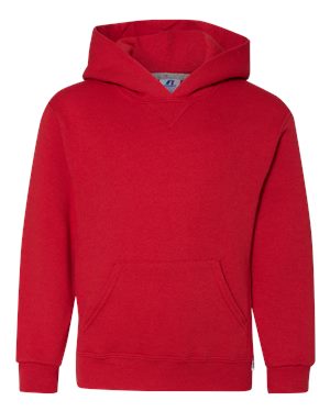 B61011703 Youth Dri Power Hooded Pullover Sweatshirt, True Red - Small