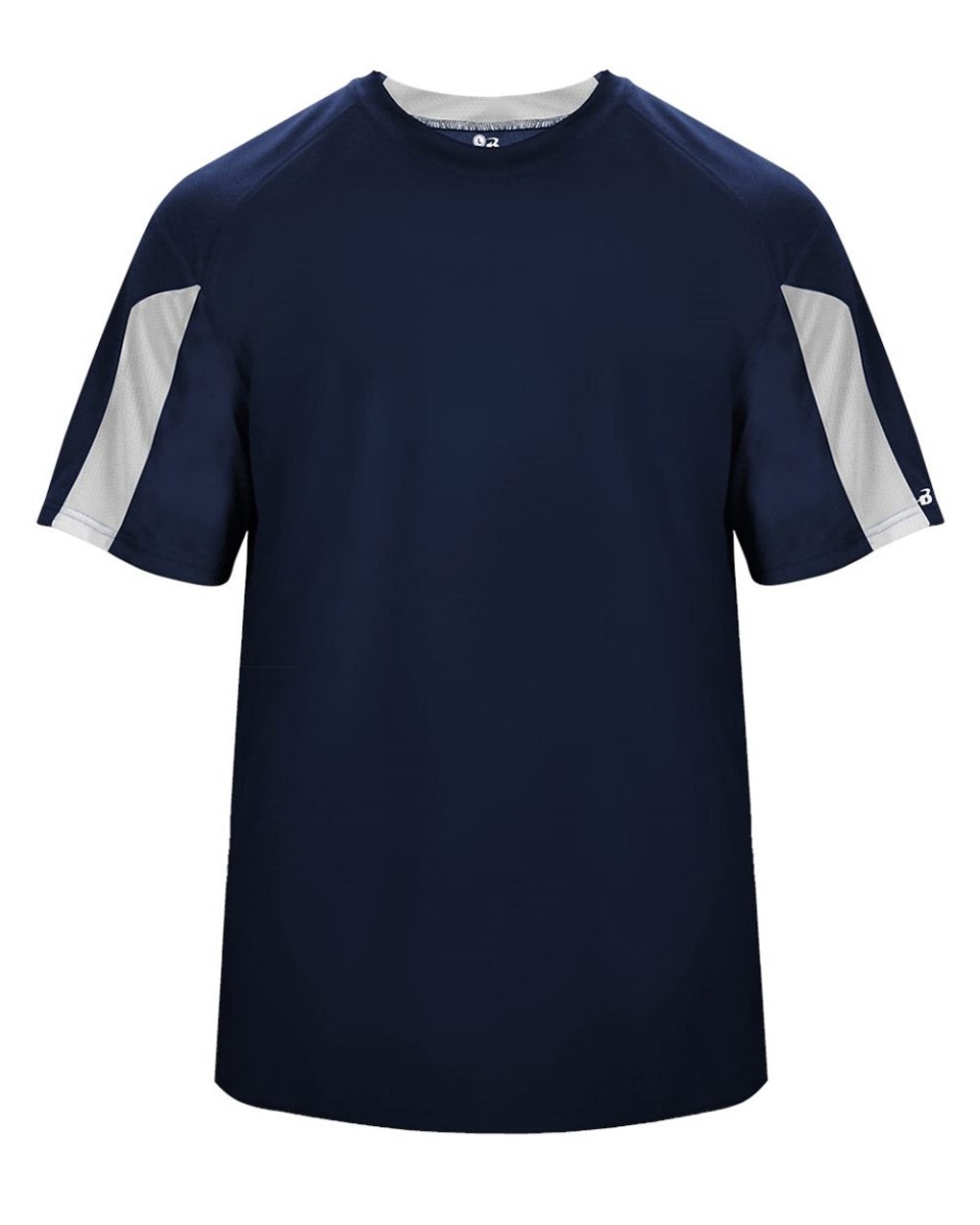 Picture of Badger B01085269 Striker T-Shirt&#44; Columbia Blue & White - 4XL