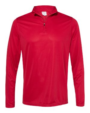 B92934708 Attain True Hue Performance Quarter-Zip Pullover, Red - 3XL