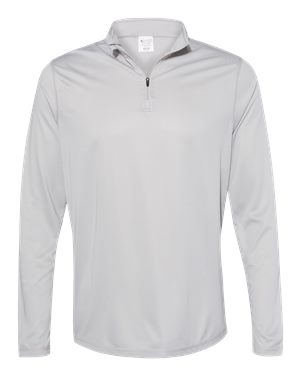B92934358 Attain True Hue Performance Quarter-Zip Pullover, Silver - 3XL
