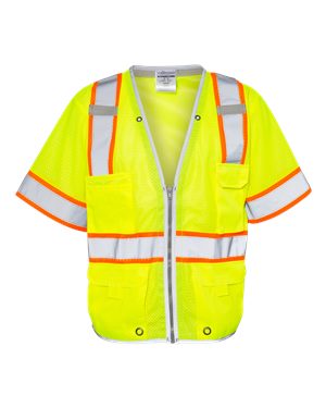 Heavy Duty Class 3 Safety Vest - Lime - Small - Reflective Trim