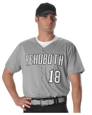 B33485754 Full Button Lightweight Baseball Jersey, Royal - Medium