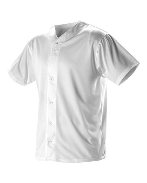 B33485004 Full Button Lightweight Baseball Jersey - White - Medium