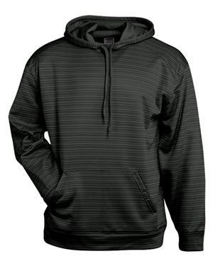 Picture of Badger B01585709 Striped Hooded Sweatshirt  Red Stripe - 4XL