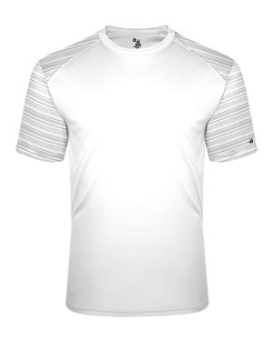 Picture of Badger B22985006 Youth Sport Stripe T-Shirt, White - Extra Large