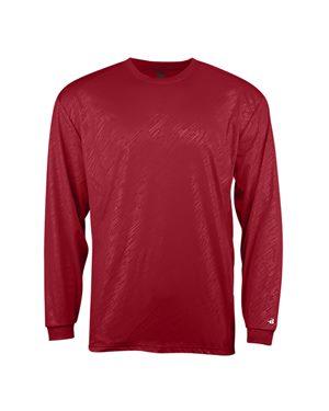 B47685352 Youth Line Embossed Long Sleeve T-Shirt, Graphite Line Embossed - Extra Small