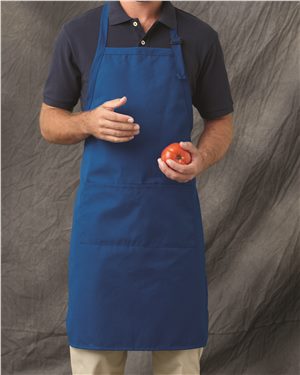 Picture of Chef Designs B72030750 Premium Bib Apron, Royal - One Size Fits Most
