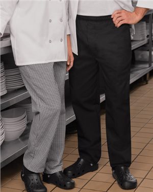 Picture of Chef Designs B74830105 Baggy Chef Pants with Zipper Fly&#44; Black & White Check - Large