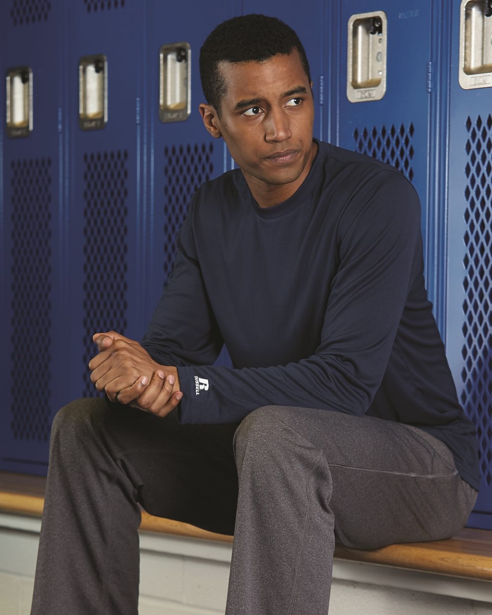 B62234528 Men Core Performance Long Sleeve T-Shirt, Cardinal - 3XL