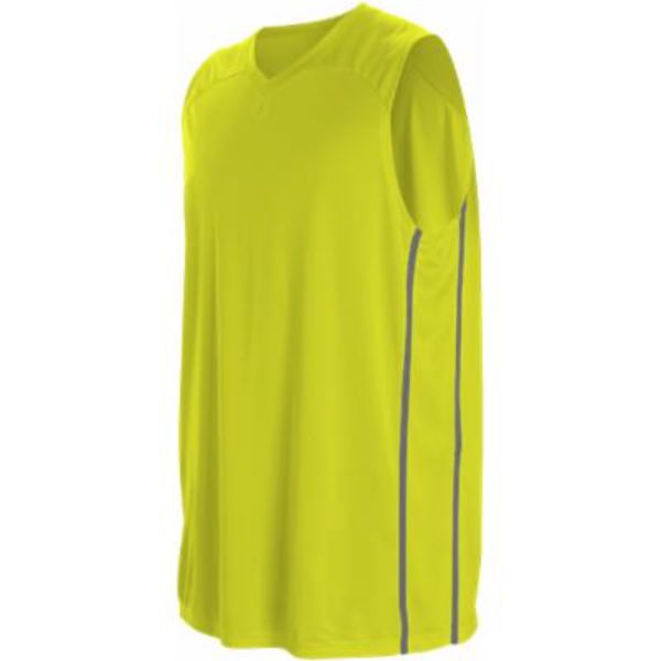 Picture of Alleson Athletic B34085416 Adult Basketball Jersey&#44; Electric Yellow & Charcoal - Extra Large