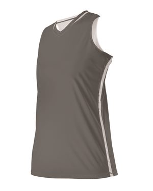 Picture of Alleson Athletic B03685097 Womens Reversible Basketball Jersey&#44; Charcoal & White - 2XL