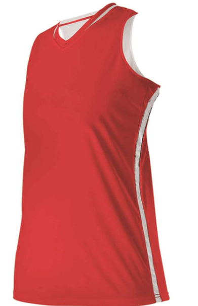 Picture of Alleson Athletic B03885523 Girls Reversible Basketball Jersey&#44; Red & White - Small