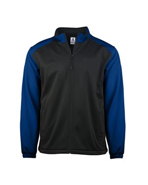 Picture of Badger B08185754 Soft Shell Sport Jacket&#44; Black & Royal - Medium