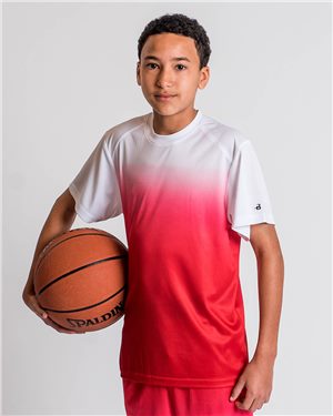 Picture of Badger B51785653 Youth Ombre T-Shirt  Navy - Small