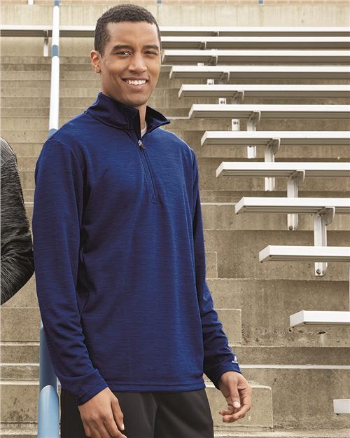 B63634502 Striated Quarter-Zip Pullover, Black - Extra Small