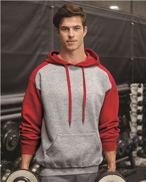 Picture of Badger B22685532 Sport Athletic Fleece Hooded Sweatshirt&#44; Oxford & Maroon - Extra Small