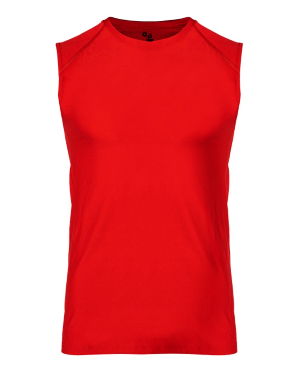 B21185703 Fitted Battle Sleeveless T-Shirt, Red - Small