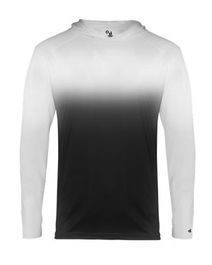 B55885092 Youth Ombre Long Sleeve Hooded T-Shirt, Graphite - Extra Small