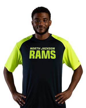 Picture of Badger B67785653 Breakout T-Shirt&#44; Navy & Safety Yellow - Small