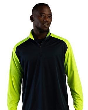 B68085702 Breakout 0.25 Zip Pullover, Red & Navy - Extra Small