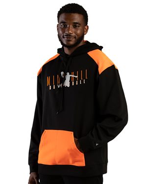 B68185705 Breakout Performance Fleece Hooded Sweatshirt, Red & Navy - Large