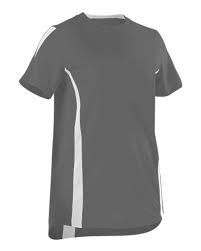 Picture of Alleson Athletic B31885092 Girls Fast-Pitch Crew Neck Jersey&#44; Charcoal & White - Extra Small
