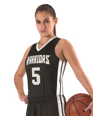 B05585656 Womens Single Ply Basketball Jersey, Navy & White - Extra Large