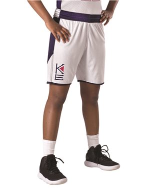 Picture of Alleson Athletic B05785094 Womens Single Ply Reversible Shorts&#44; Charcoal & White - Medium