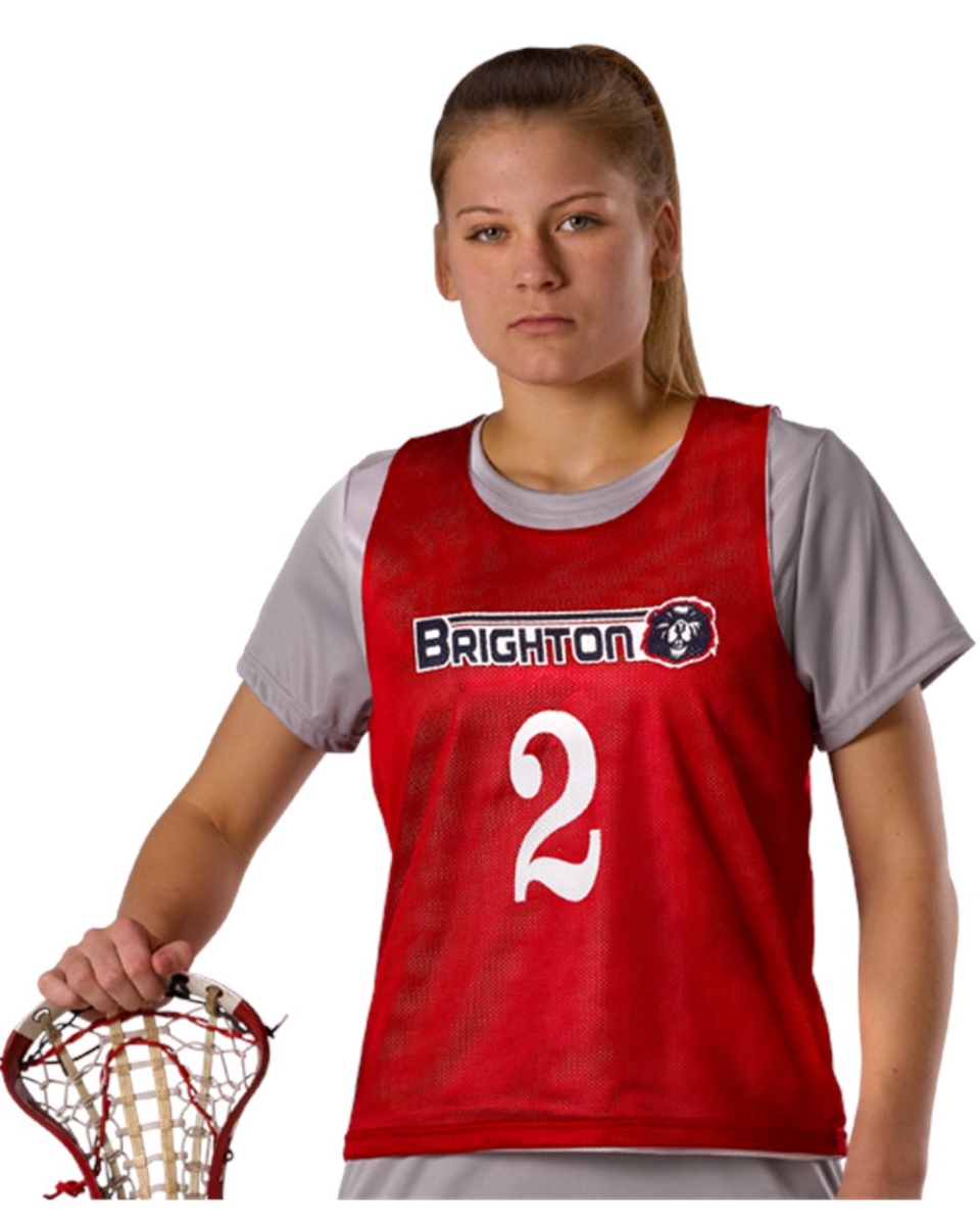 B47385543 Womens Lacrosse Reversible Pinnie, Forest & White - Small & Medium