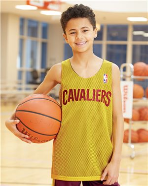 Picture of Alleson Athletic B54785145 Youth NBA Logod Reversible Jersey, Detroit Pistons - Large