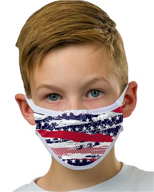 Picture of Alleson Athletic B92885700 3-Ply Sublimated Mask, Flag - One Size Fits Most