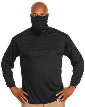 Picture of Badger B59685505 2B1 Long Sleeve T-Shirt with Mask, Black - Large