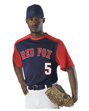 B33885104 Crewneck Baseball Jersey, Black & White - Medium