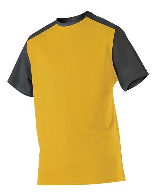 B33885127 Crewneck Baseball Jersey, Gold & Black - 2XL