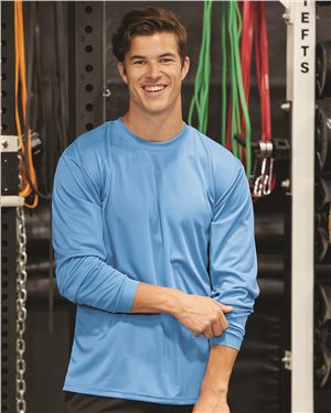B85585359 Performance Long Sleeve T-Shirt, Silver - 4XL