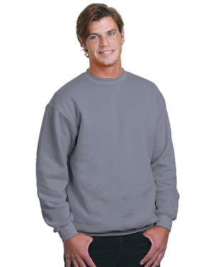 Bayside Apparel Union Made Crewneck Fleece, Charcoal, X-Large