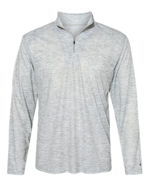 Picture of Badger B64085353 Blend Quarter-Zip Pullover, Silver - Small