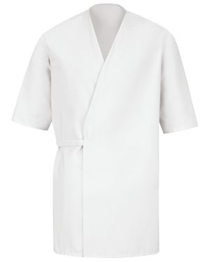 Picture of Red Kap B42930005 Collarless Poplin Butcher Wrap, White - Large
