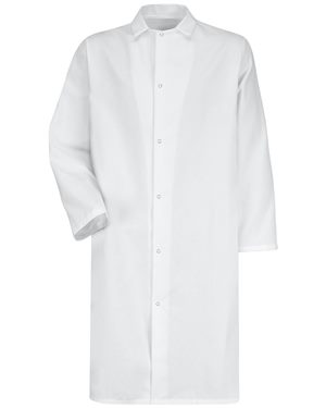 Picture of Red Kap B07130005 Gripper - Front Butcher Frock - No Pockets, White - Large