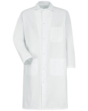 Picture of Red Kap B07230005 Gripper Front Butcher Frock - Exterior Chest Pocket, White - Large