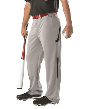 Picture of Alleson Athletic B40985103 Youth Two Color Baseball Pants&#44; Grey & Black - Small