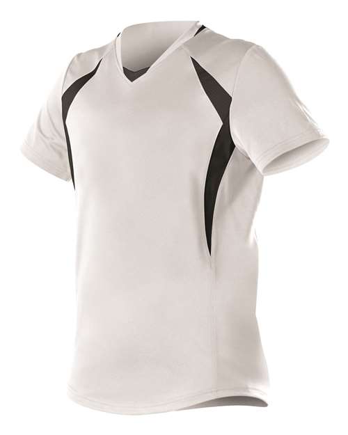 B36185004 Womens Short Sleeve Fastpitch Jersey, White & Black - Medium