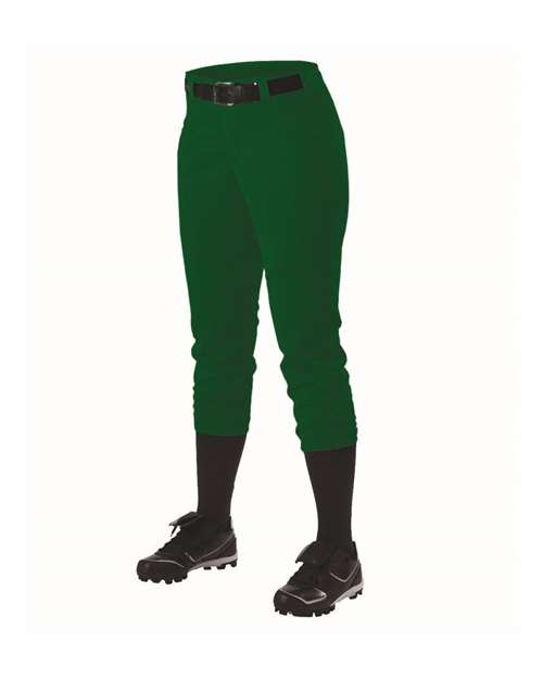 Womens Belt Loop Fast-Pitch Pants, Forest - Large
