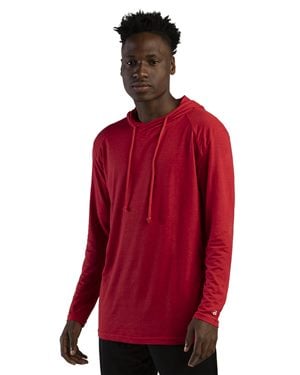 B57385754 Tri-Blend Surplice Hooded Long Sleeve T-Shirt, Royal - Medium