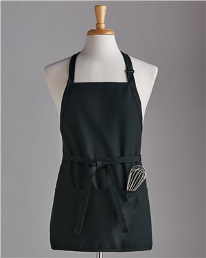 Picture of Chef Designs B87930540 Short Premium Bib Apron&#44; Hunter Green - One Size Fits Most