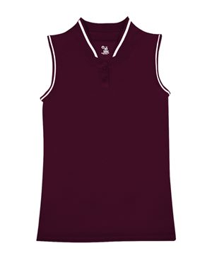Picture of Alleson Athletic B19885535 Girls Vintage Placket Shirt&#44; Maroon&#44; Maroon & White - Large