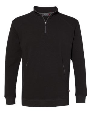 Picture of Badger B22485506 FitFlex French Terry Quarter-Zip Sweatshirt, Black - Extra Large